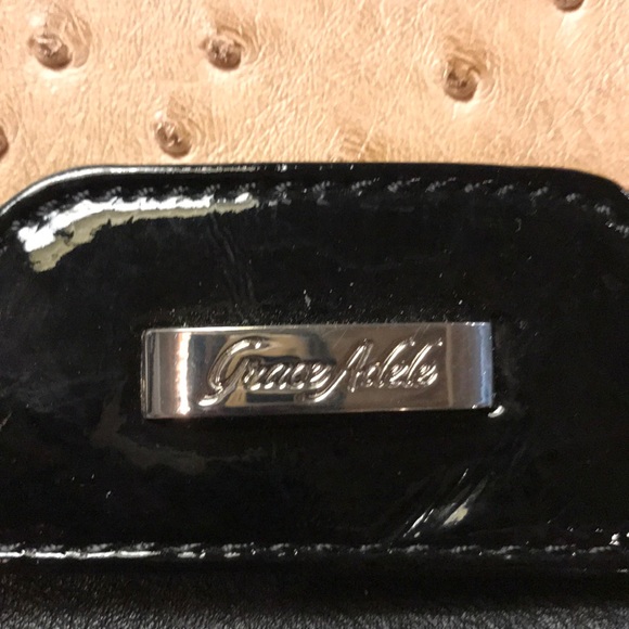 Grace Adele Ostrich Leather Clutch Cross Body Bag - Picture 4 of 6